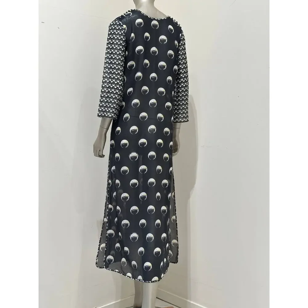 Louis Vuitton Marc Jacobs Black Graphic Print Dress Sz.36